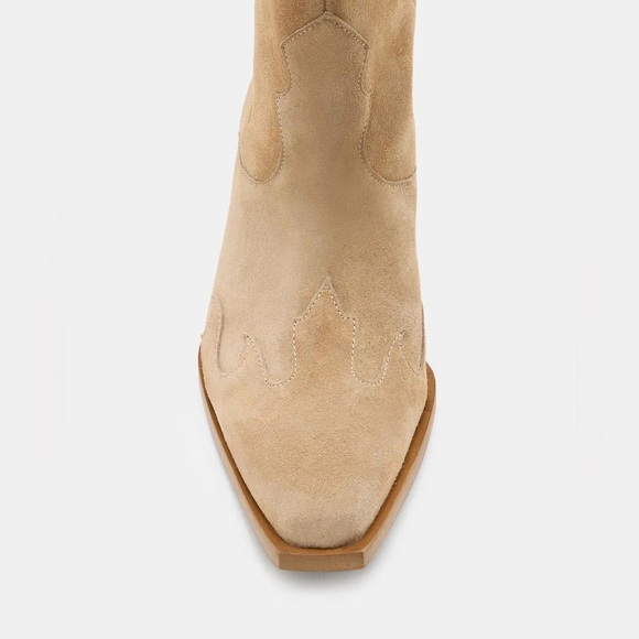 ALLSAINTS Dolly Suede Tan Suede Western Boots in Oak Beige - Picture 5 of 6